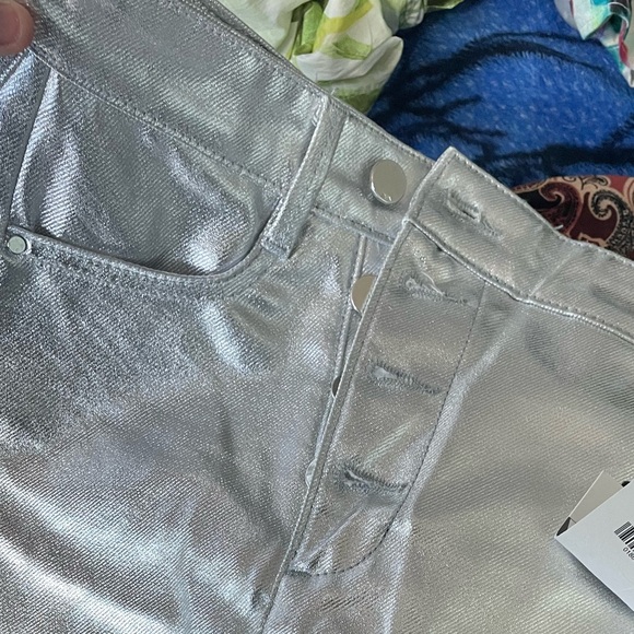 Zara Silver Metallic Skirt - Picture 4 of 6